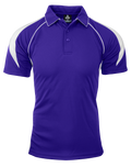 PREMIER MENS POLOS - PURPLE/WHITE