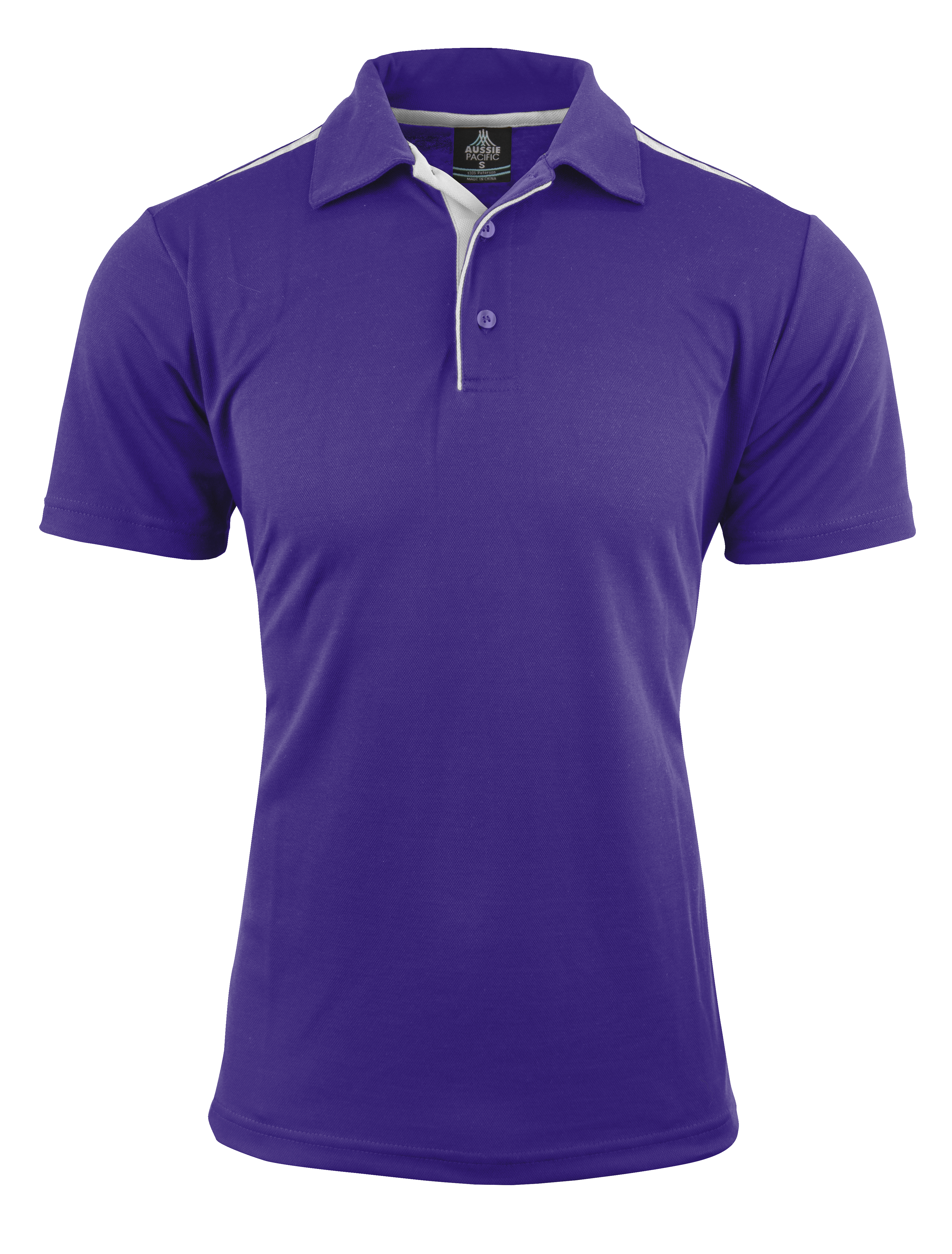 PATERSON MENS POLOS - PURPLE/WHITE