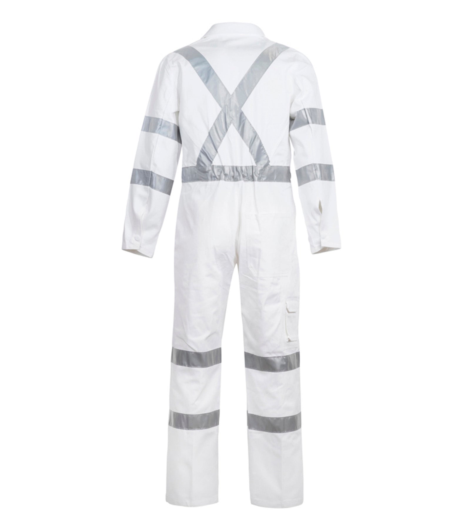 HI VIS COTTON DRILL REFLECTIVE COVERALL WITH X PATTERN – NIGHT USE ONLY