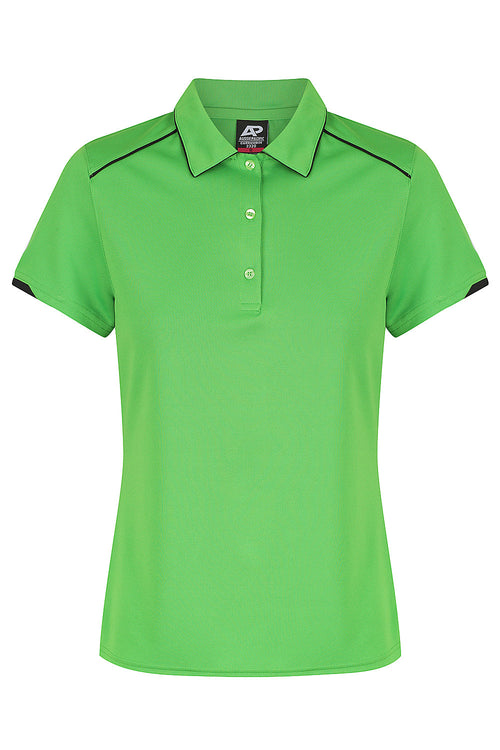 CURRUMBIN LADY POLOS - KAWA GREEN/BLACK