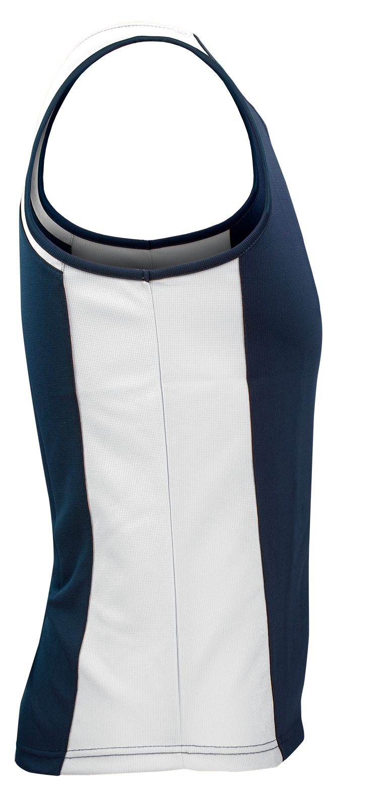 PREMIER MENS SINGLETS - NAVY/WHITE