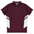 TASMAN KIDS POLOS - MAROON/WHITE