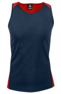 PREMIER MENS SINGLETS - NAVY/RED