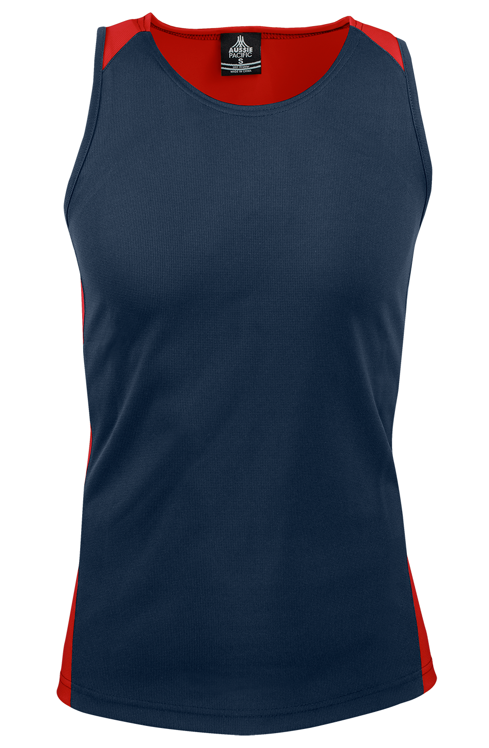 PREMIER MENS SINGLETS - NAVY/RED
