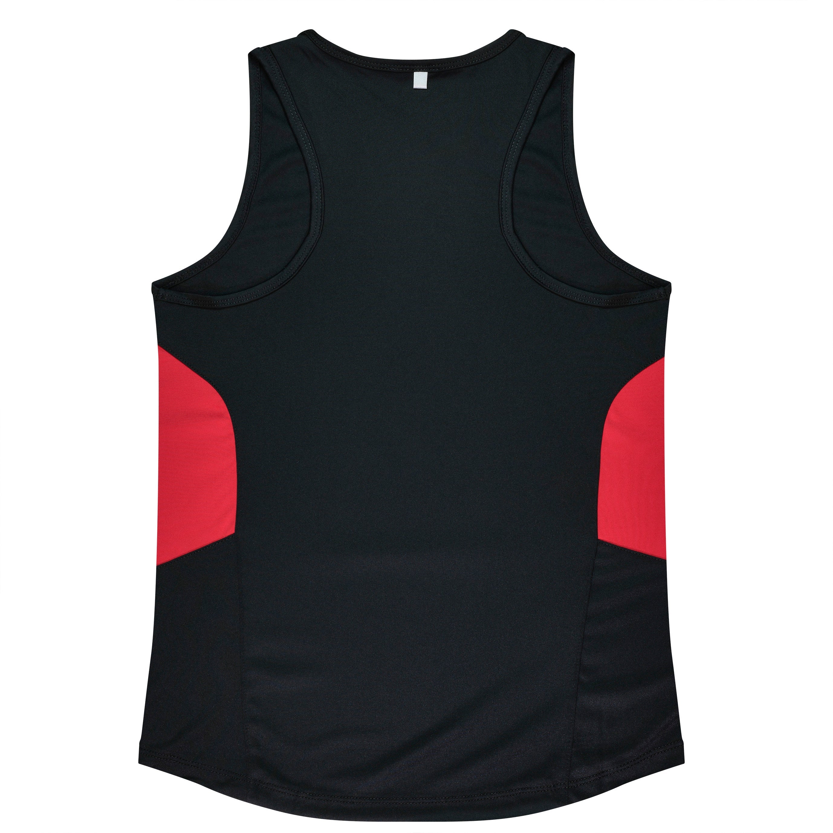TASMAN LADY SINGLETS - BLACK/RED