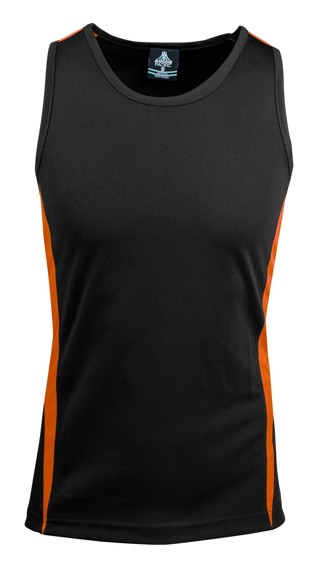 EUREKA MENS SINGLETS - BLACK/ORANGE