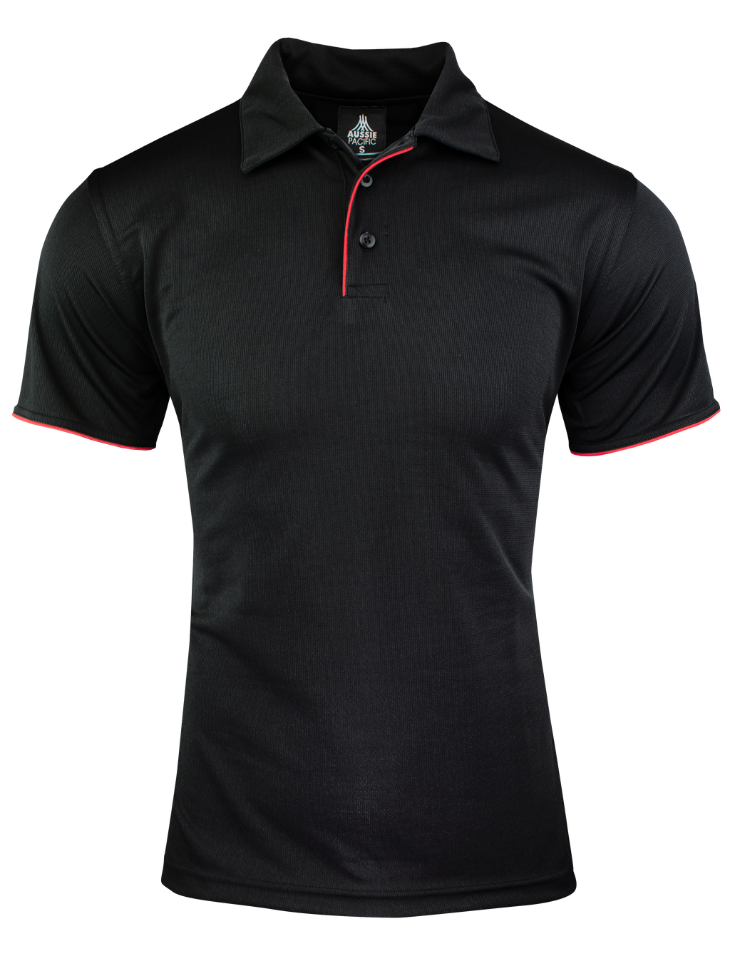 YARRA MENS POLOS - BLACK/RED