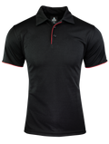YARRA MENS POLOS - BLACK/RED