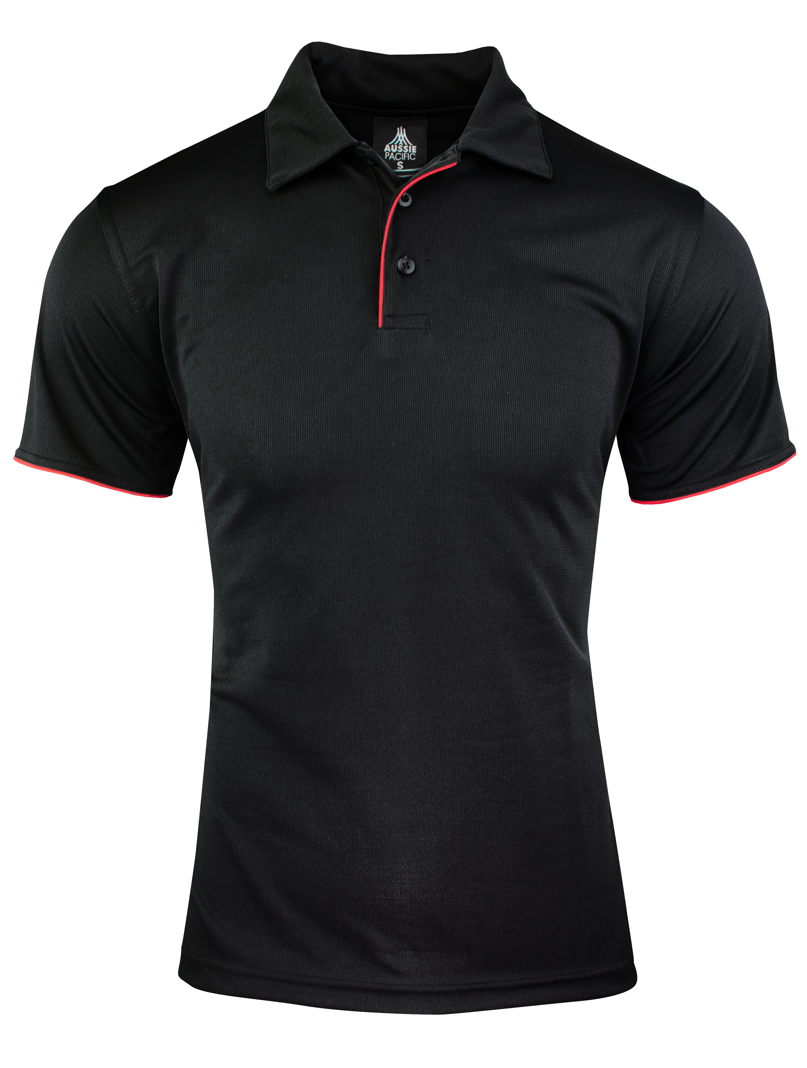 YARRA MENS POLOS - BLACK/RED