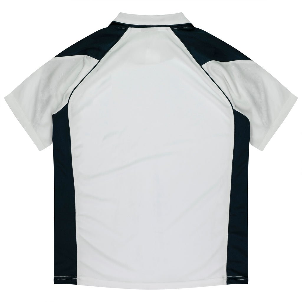 PREMIER KIDS POLOS - WHITE/NAVY