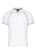 ENDEAVOUR MENS POLOS - WHITE/NAVY