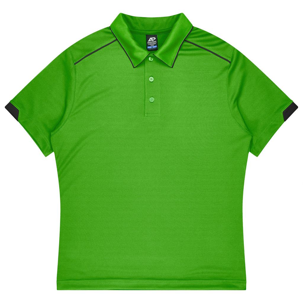 CURRUMBIN KIDS POLOS - KAWA GREEN/BLACK