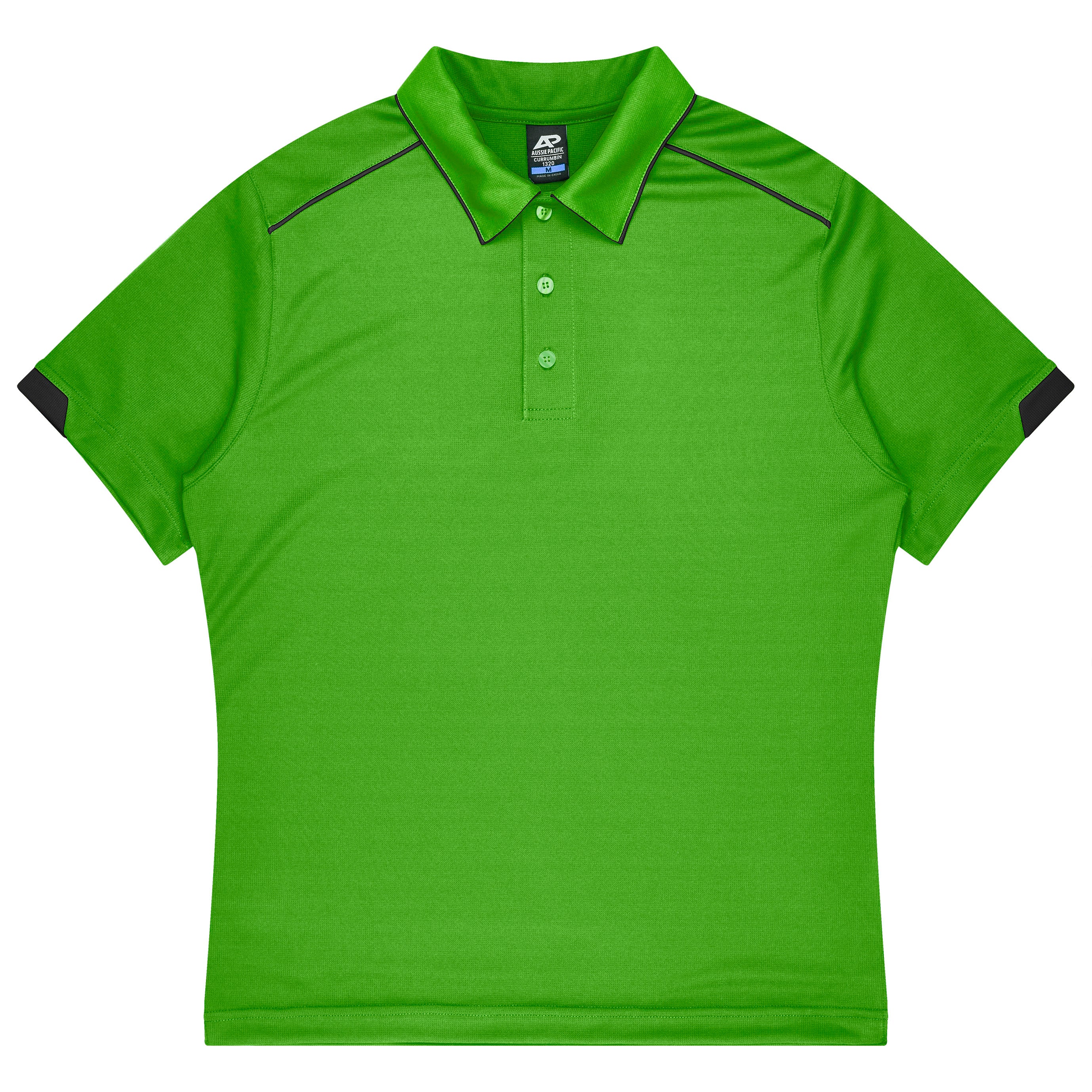 CURRUMBIN KIDS POLOS - KAWA GREEN/BLACK