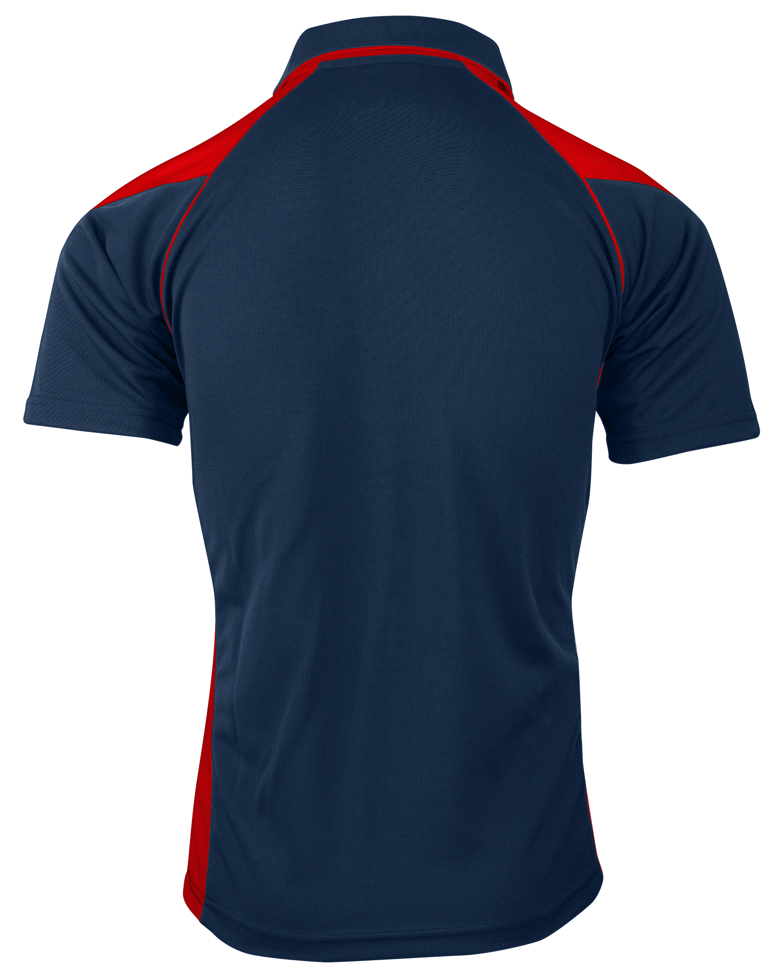 PREMIER MENS POLOS - NAVY/RED