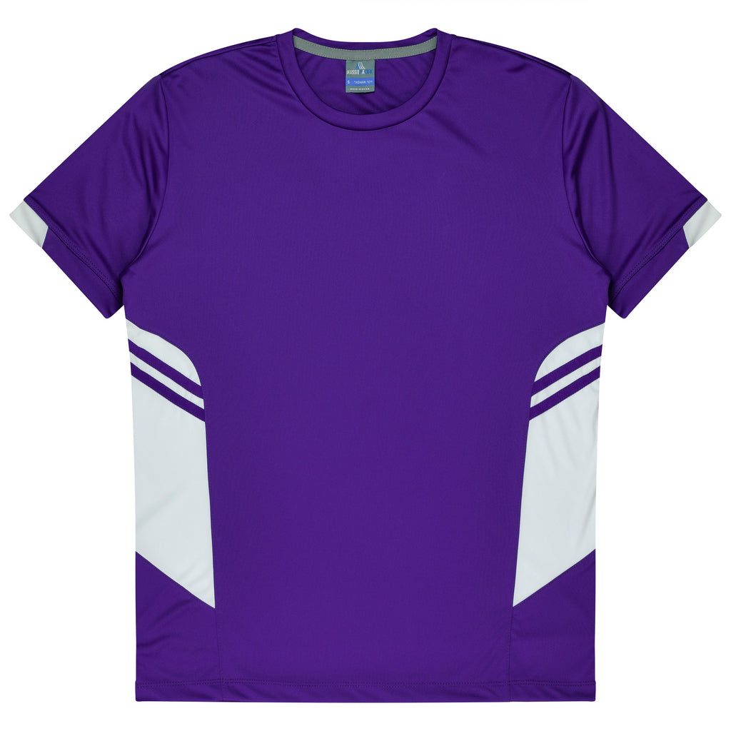 TASMAN MENS TEES - PURPLE/WHITE