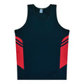 TASMAN MENS SINGLETS - NAVY/RED