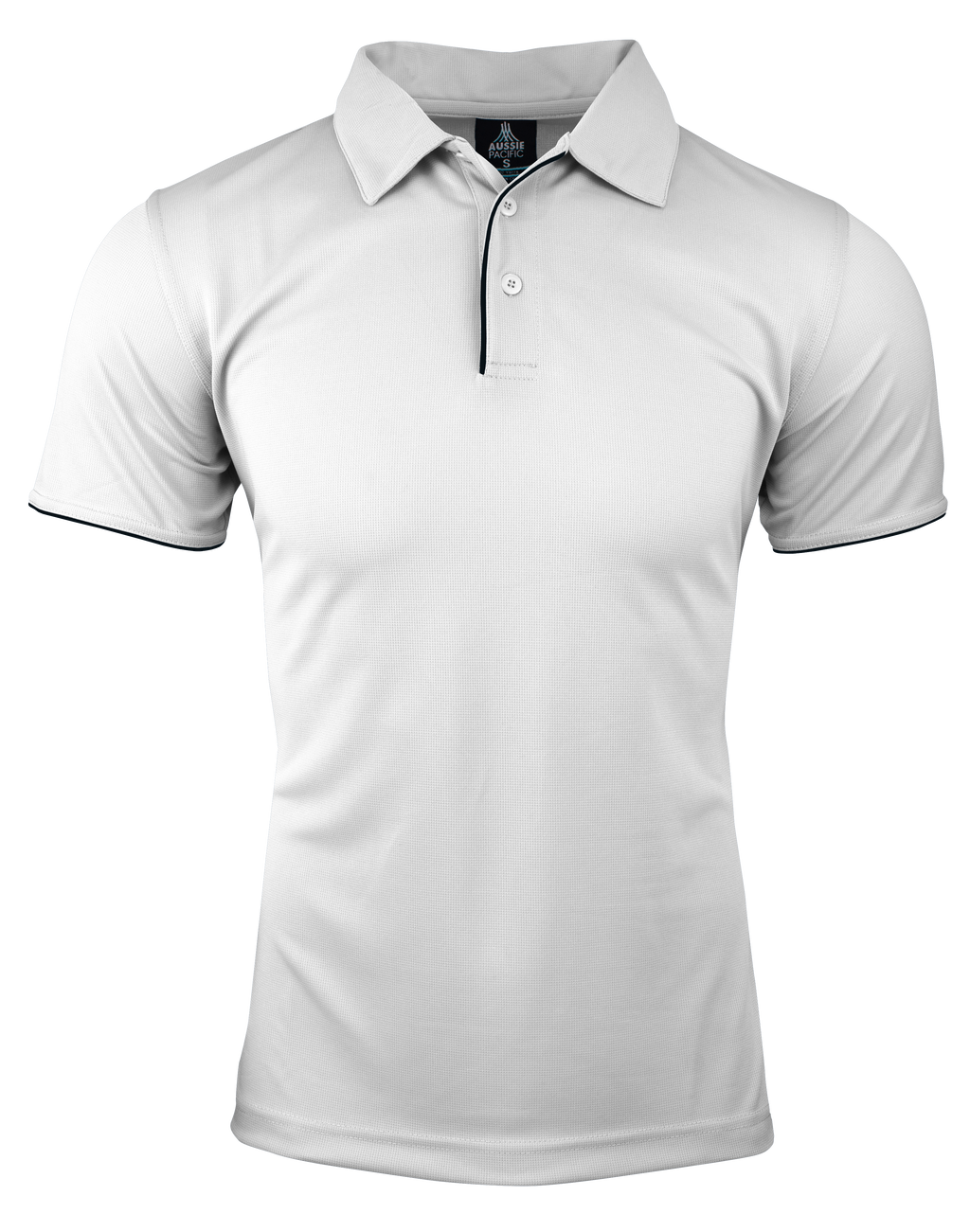 YARRA MENS POLOS - WHITE/NAVY