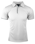 YARRA MENS POLOS - WHITE/NAVY