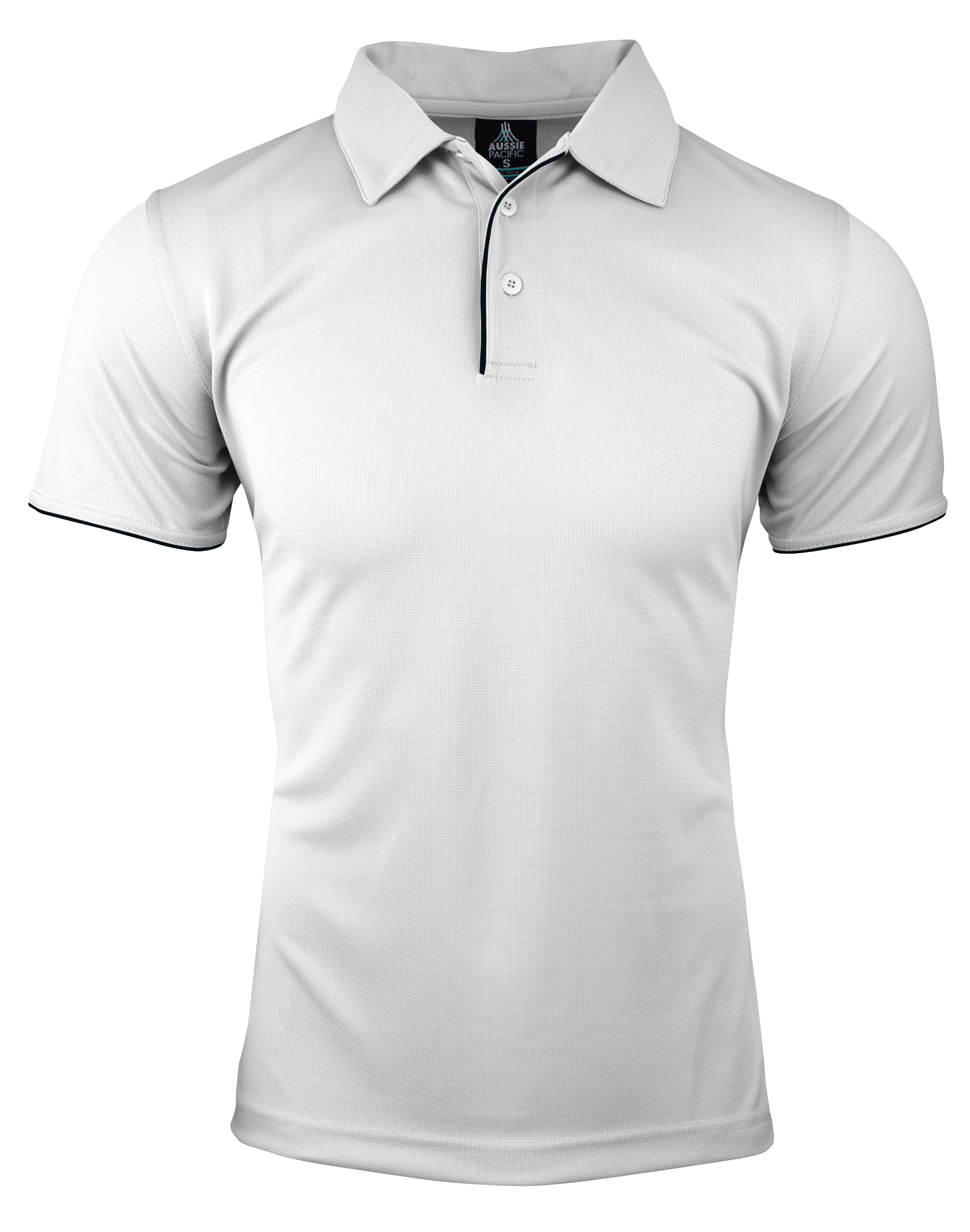 YARRA MENS POLOS - WHITE/NAVY