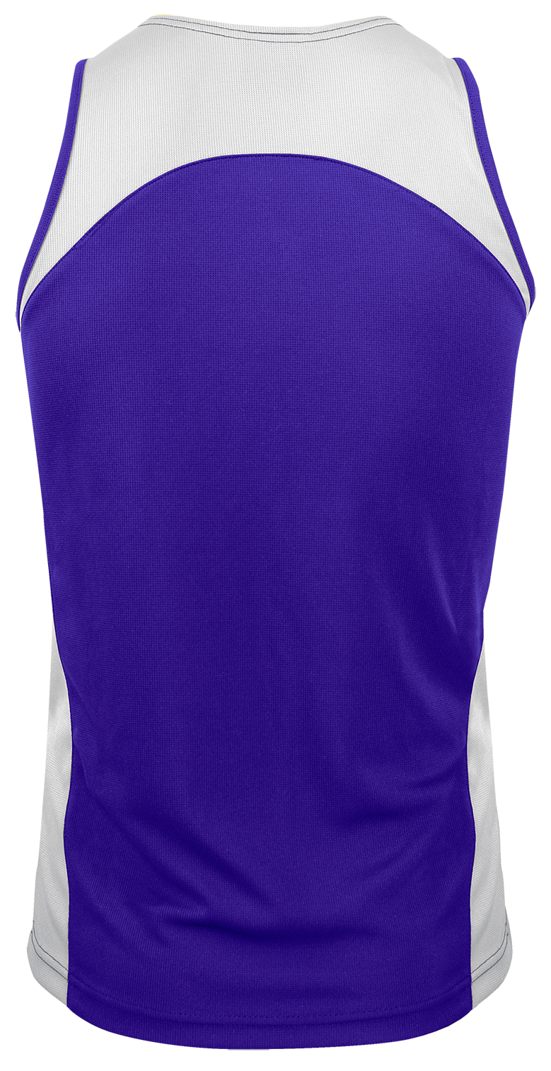 PREMIER MENS SINGLETS - PURPLE/WHITE