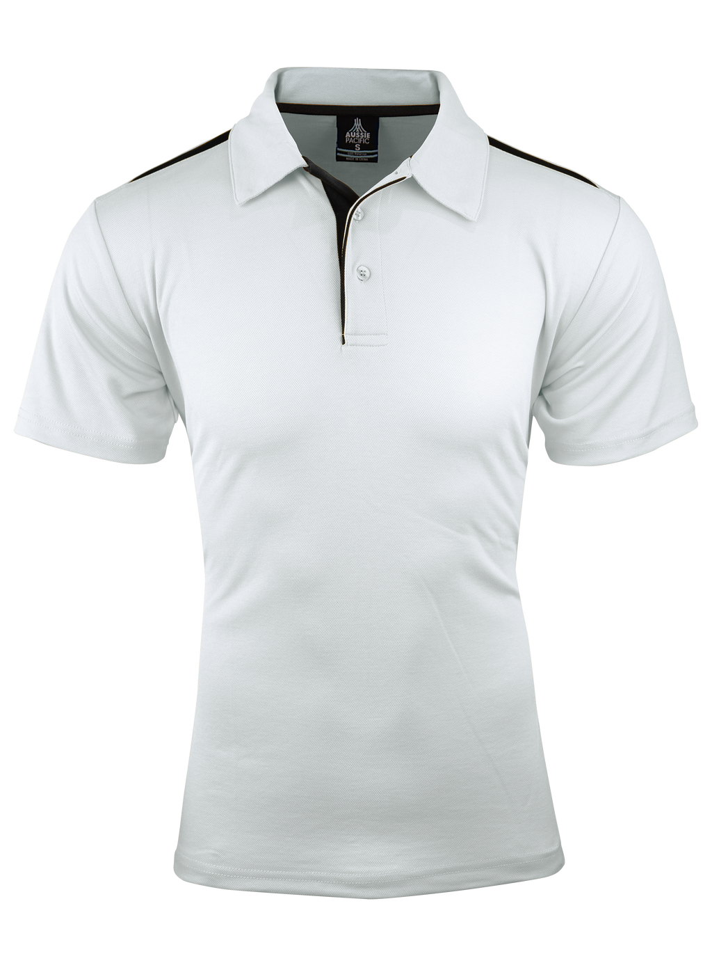PATERSON MENS POLOS - WHITE/BLACK