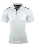 PATERSON MENS POLOS - WHITE/BLACK