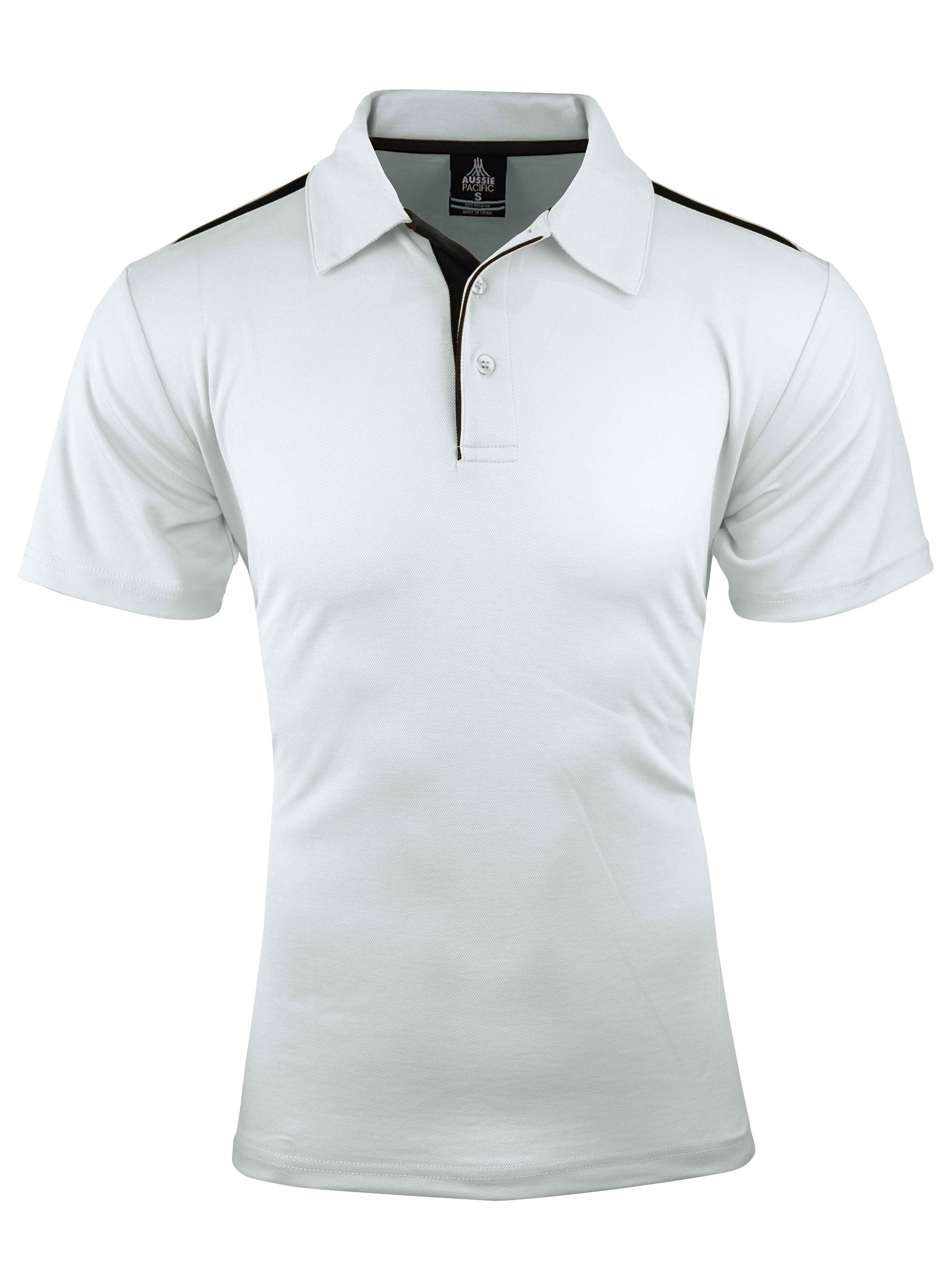 PATERSON MENS POLOS - WHITE/BLACK
