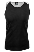 PREMIER MENS SINGLETS - BLACK/WHITE