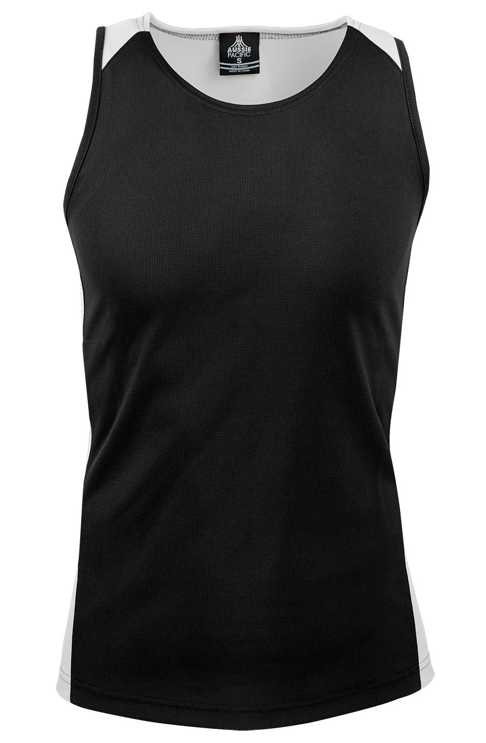 PREMIER MENS SINGLETS - BLACK/WHITE
