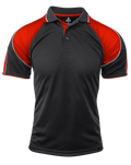 MURRAY MENS POLOS - BLACK/RED