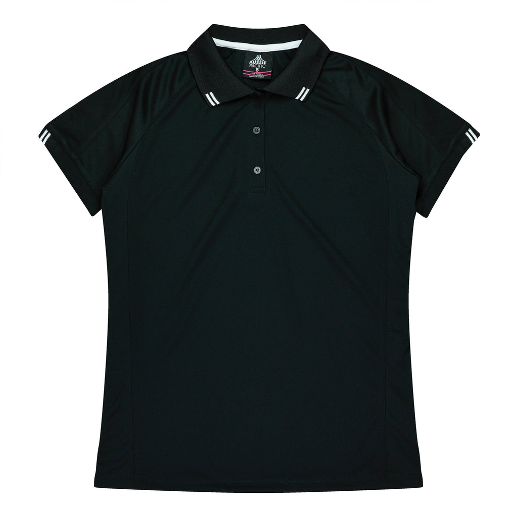 FLINDERS LADY POLOS - BLACK/WHITE