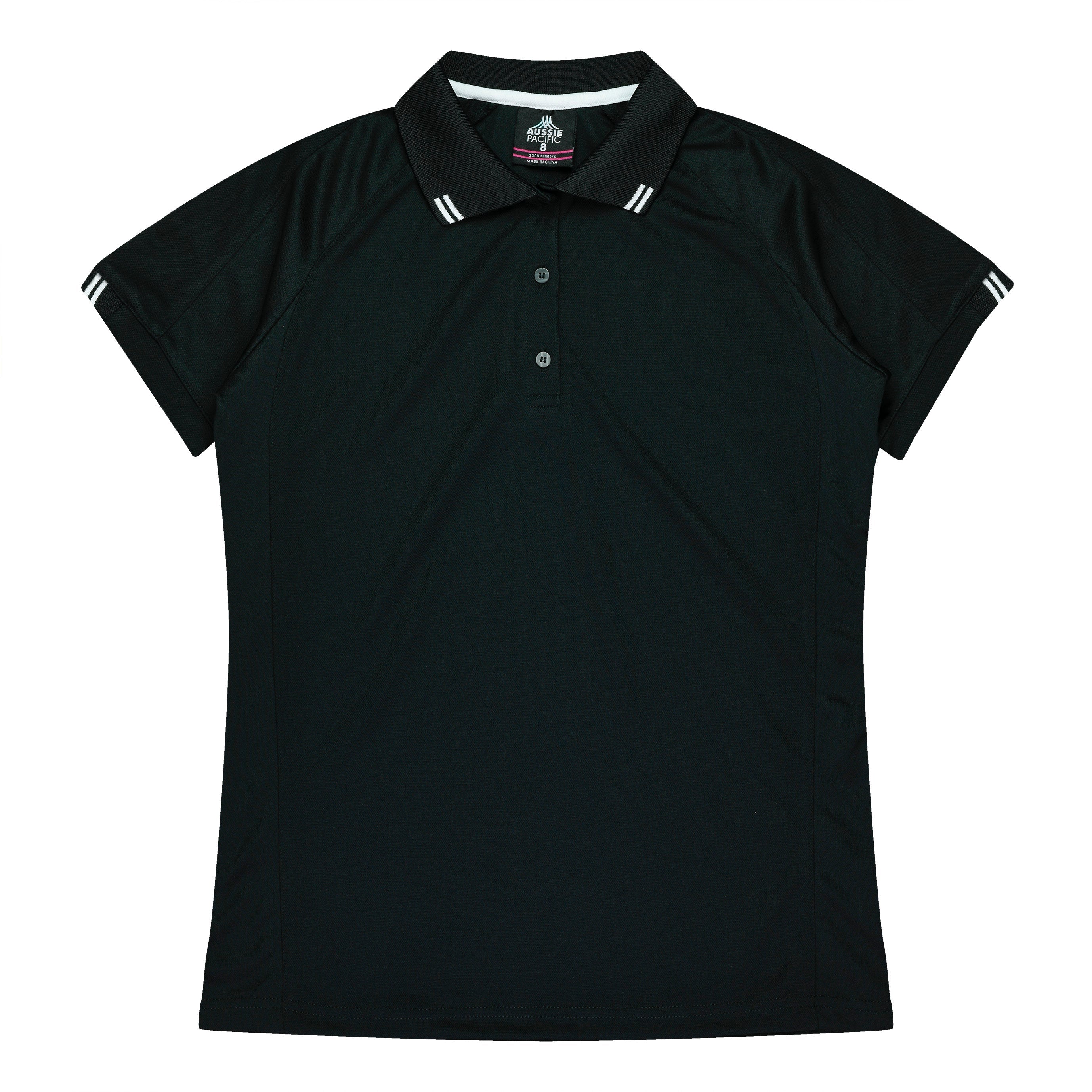 FLINDERS LADY POLOS - BLACK/WHITE