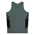 TASMAN MENS SINGLETS - ASHE/BLACK