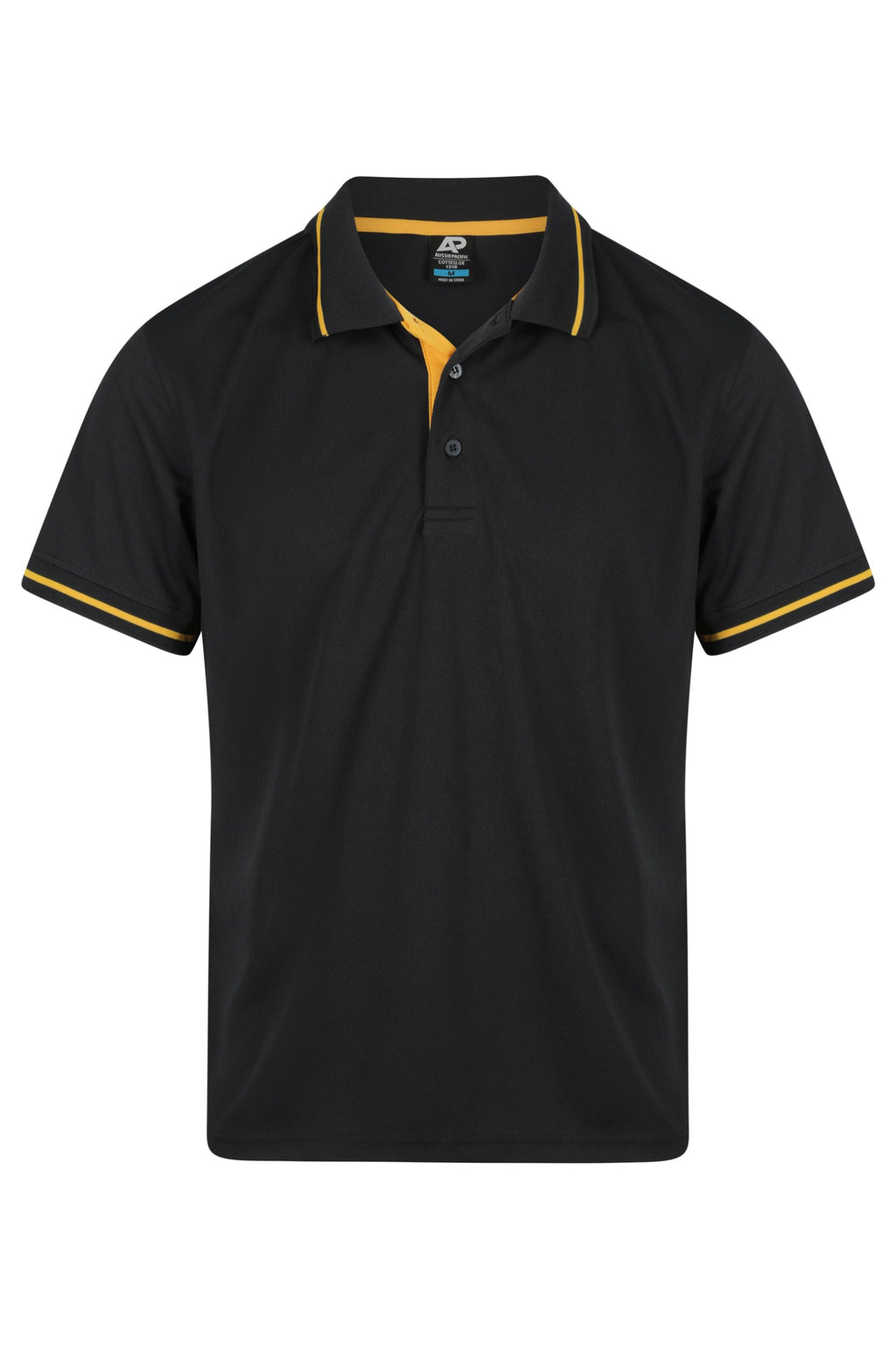 COTTESLOE MENS POLOS - BLACK/GOLD