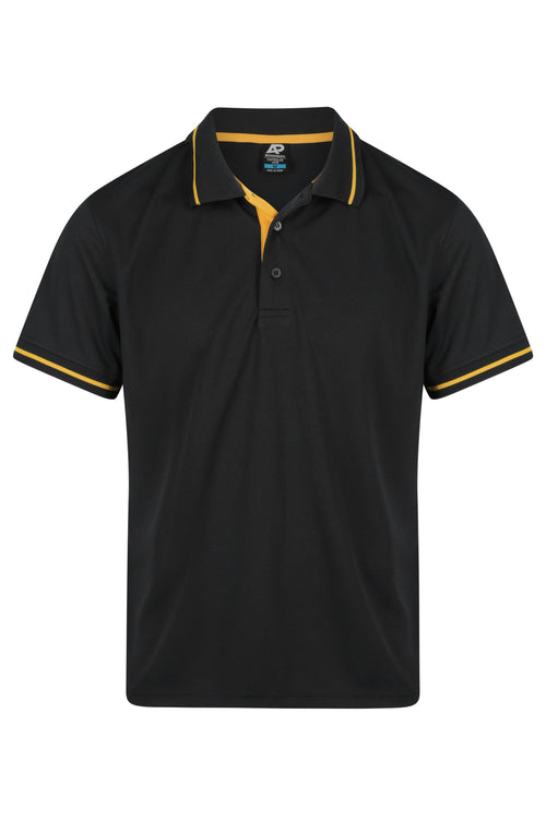 COTTESLOE MENS POLOS - BLACK/GOLD