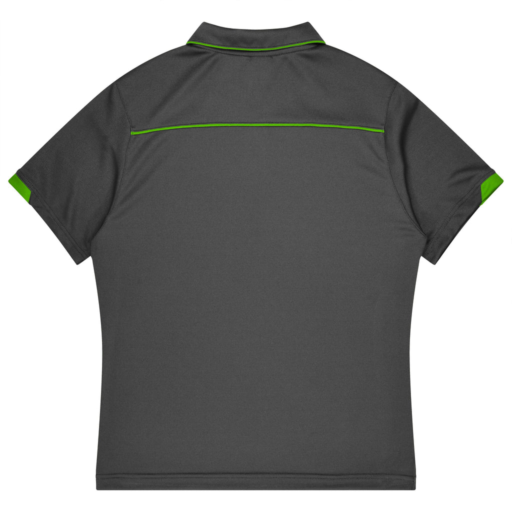 CURRUMBIN KIDS POLOS - SLATE/HI VIZ GREEN