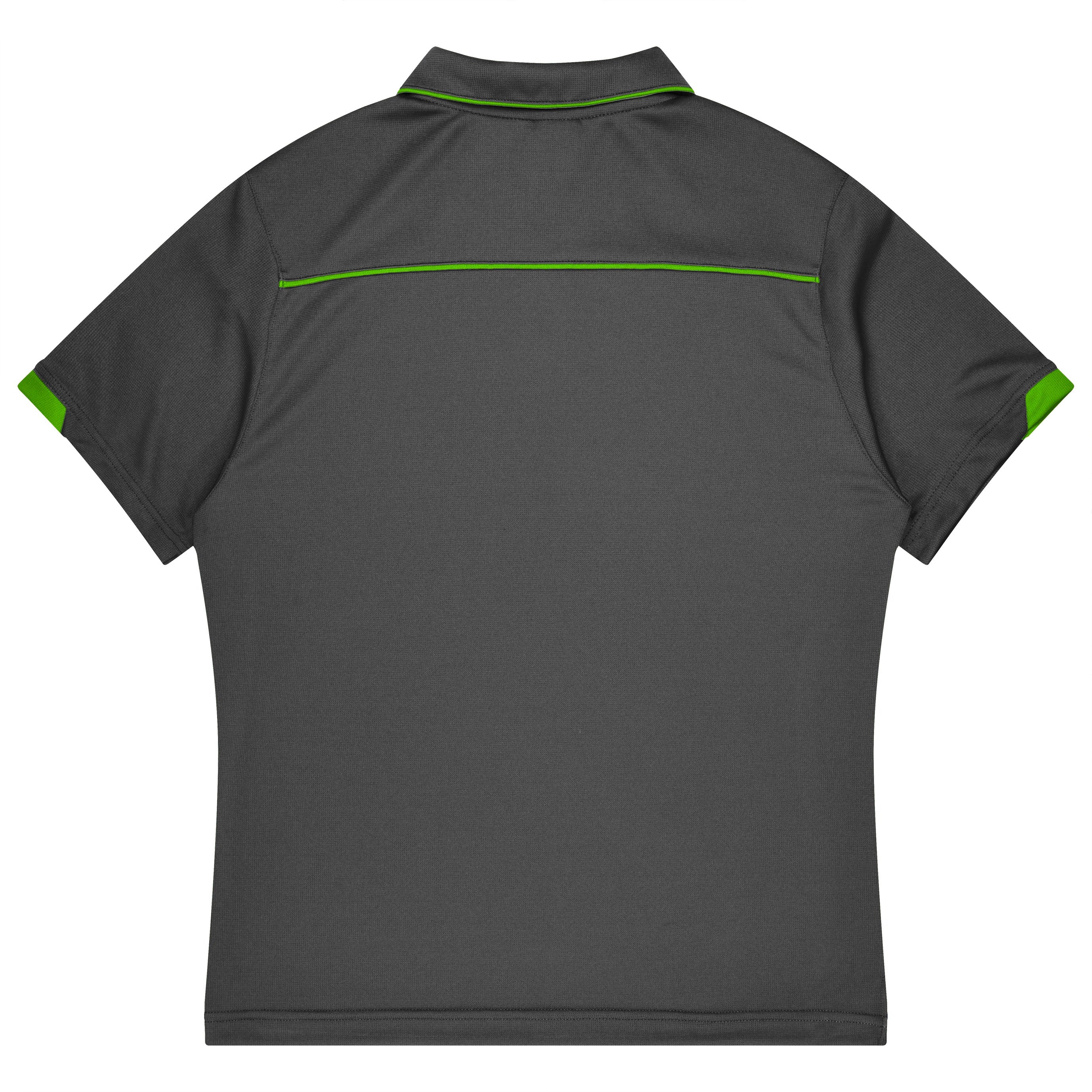 CURRUMBIN KIDS POLOS - SLATE/HI VIZ GREEN