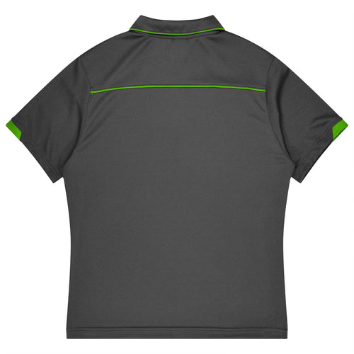 CURRUMBIN KIDS POLOS - SLATE/HI VIZ GREEN