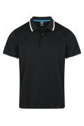 PORTSEA MENS POLOS - BLACK/WHITE