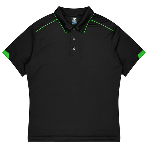 CURRUMBIN KIDS POLOS - BLACK/KAWA GREEN