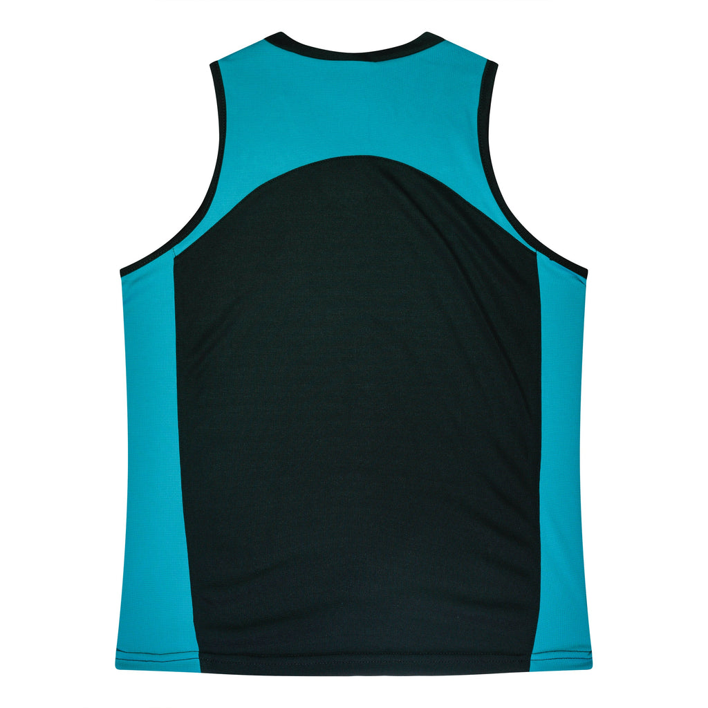 PREMIER LADY SINGLETS - BLACK/TEAL