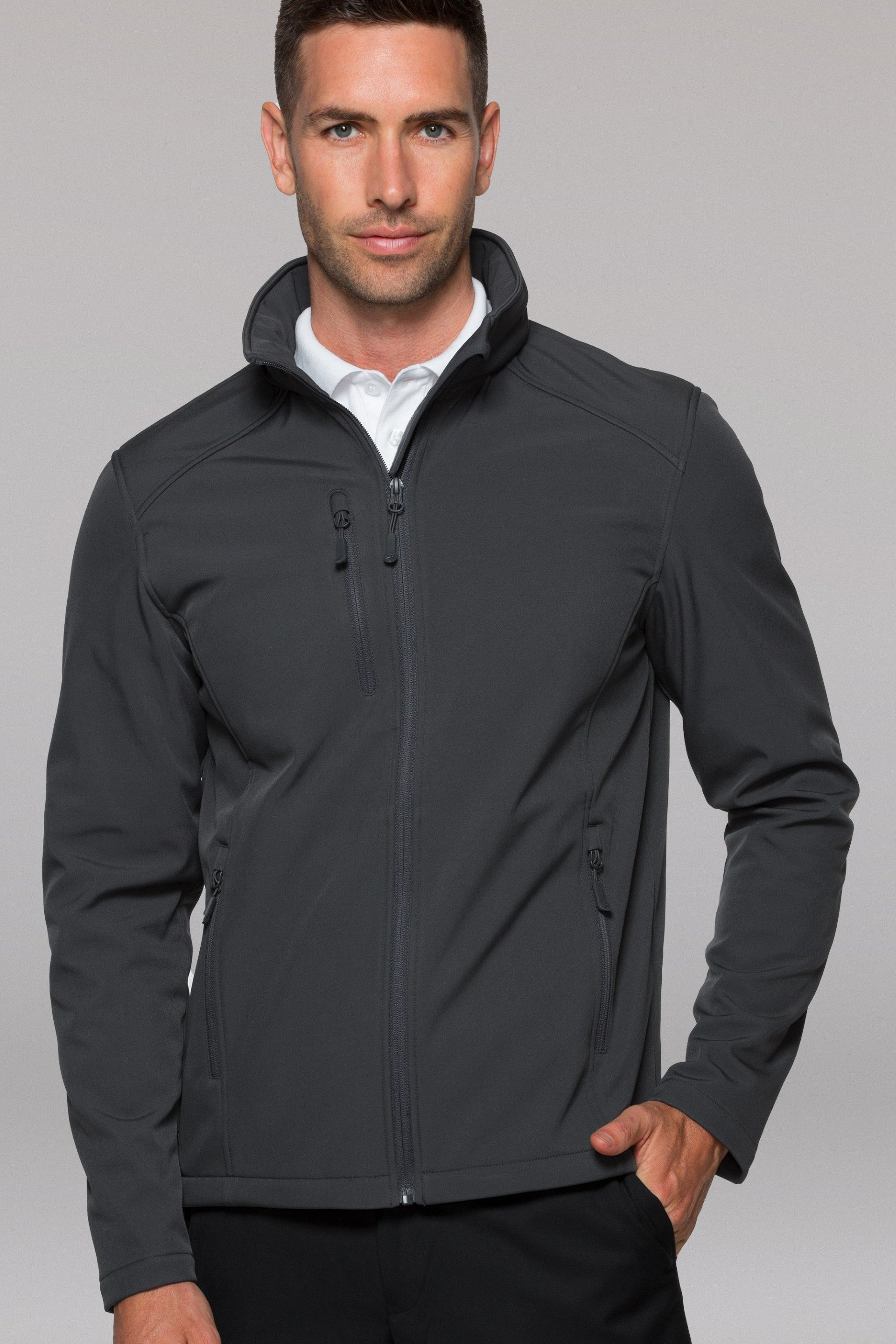 Olympus Men's Softshell Jacket - Navy Front
