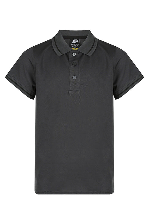 COTTESLOE KIDS POLOS - SLATE/BLACK