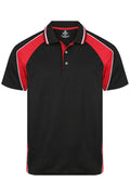 PANORAMA MENS POLOS - BLACK/RED/WHITE