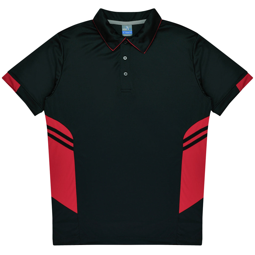 TASMAN KIDS POLOS - BLACK/RED