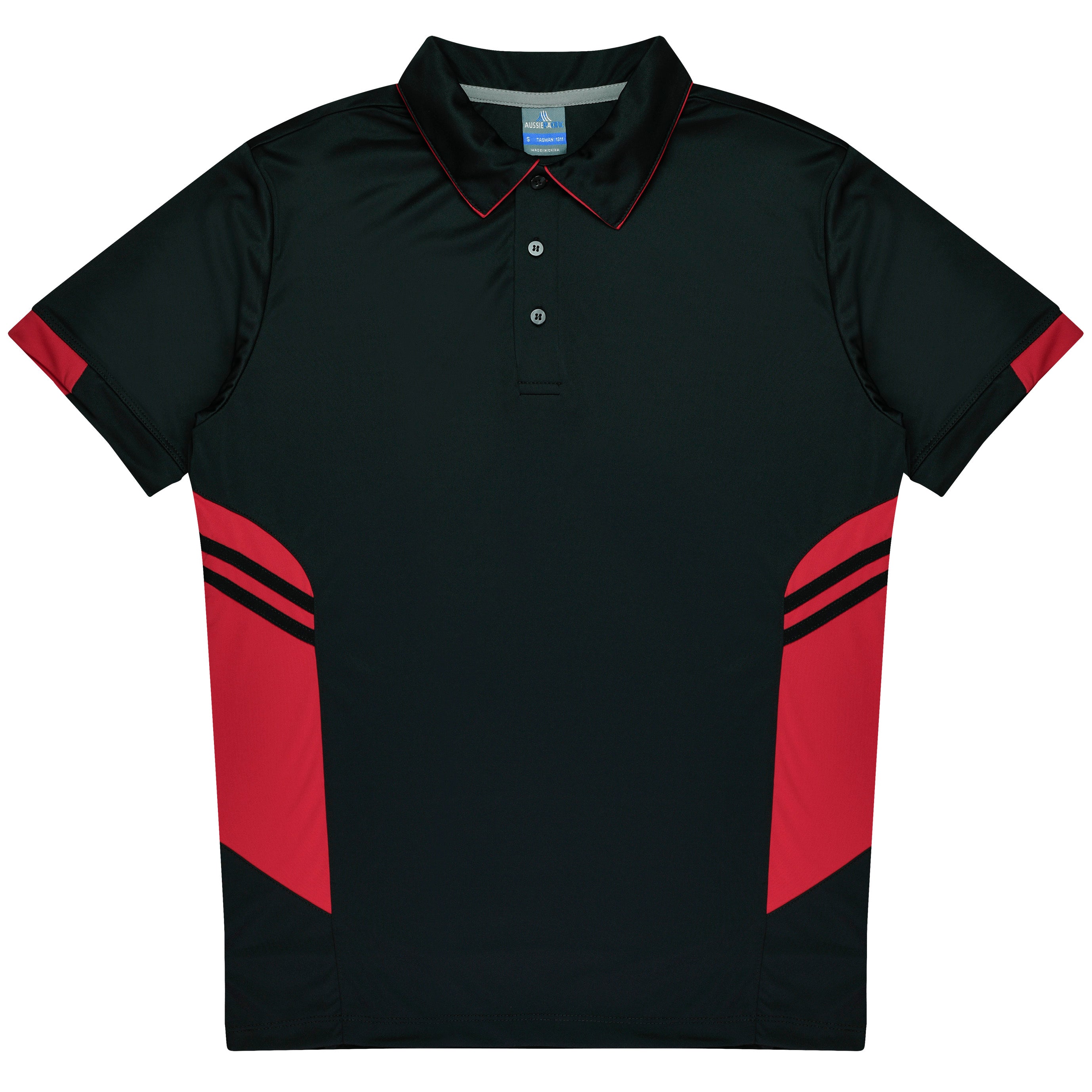 TASMAN KIDS POLOS - BLACK/RED