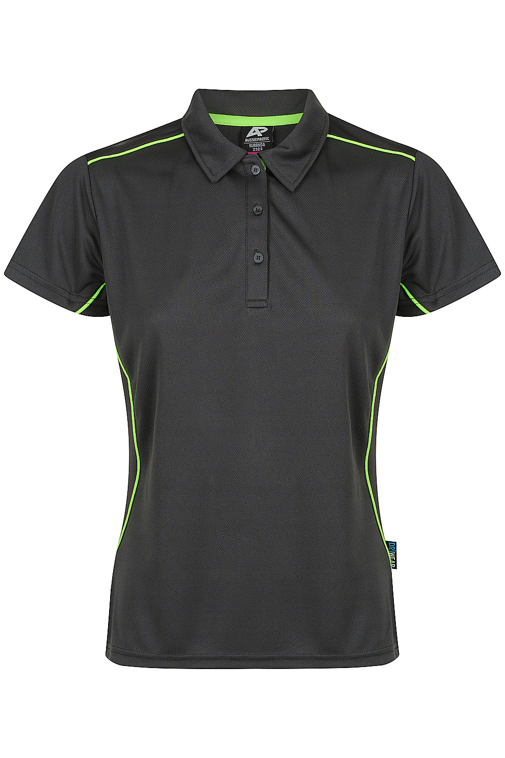 KURANDA LADY POLOS - SLATE/FLURO GREEN
