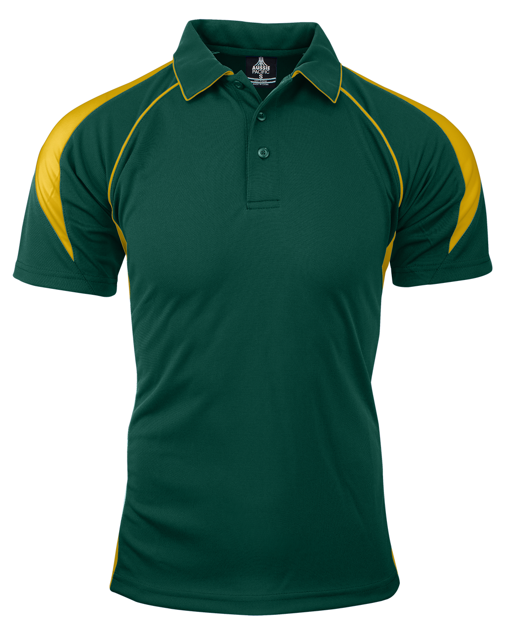 PREMIER MENS POLOS - BOTTLE/GOLD