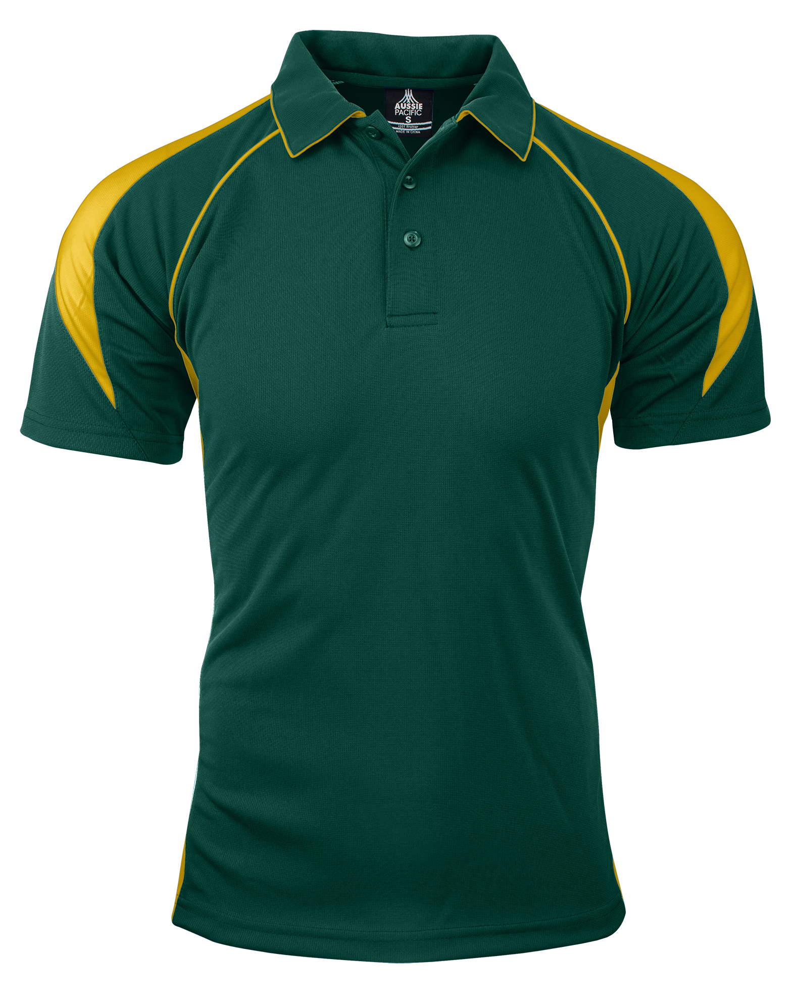 PREMIER MENS POLOS - BOTTLE/GOLD