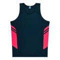 TASMAN KIDS SINGLETS - NAVY/NEON PINK
